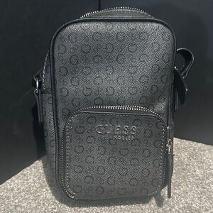 Guess Monogram Black Belt Bag